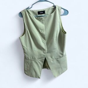 Cider green Button-Up Vest